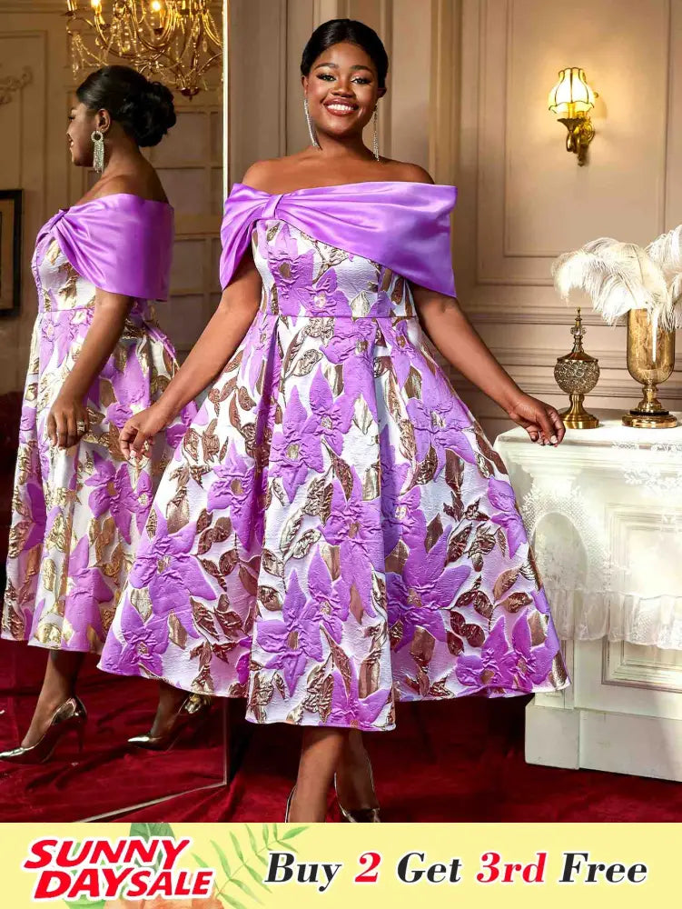 Elegant One Shoulder A Line Purple Party Dress for Women