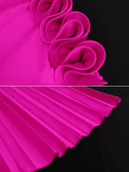 Elegant One Shoulder Ruffle Pleated A Line Party Dress