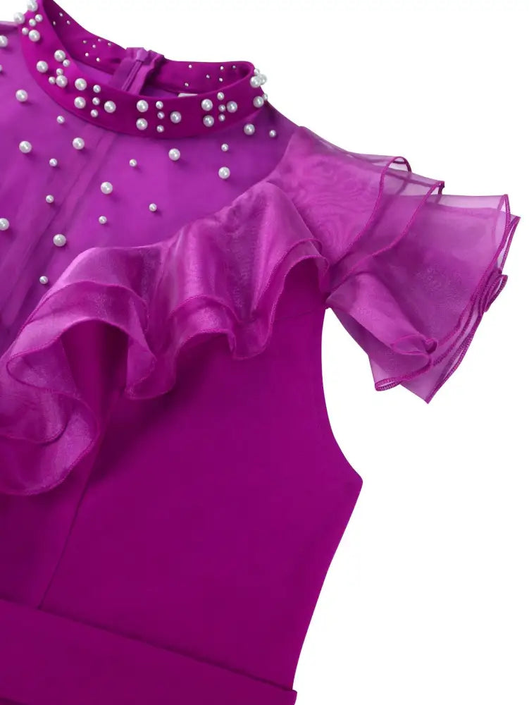 Elegant Wedding Guest Dresses Mesh Patchwork Beaded Split