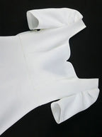 Elegant Wedding Guest Mini Dresses Backless Bow Puff Sleeve