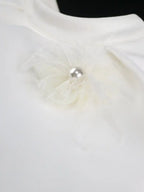 Elegant White Cape Sheath Dress for Easter and Graduation