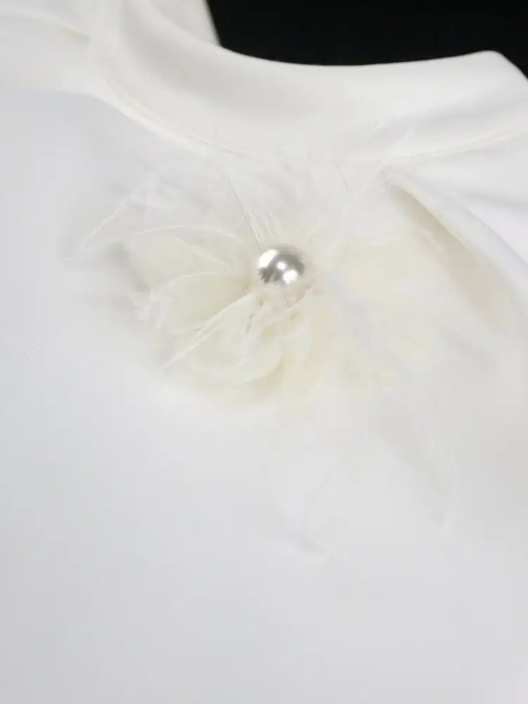 Elegant White Cape Sheath Dress for Easter and Graduation