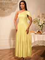 Evening Gowns for Women Formal Gold Maxi One Shoulder Gown