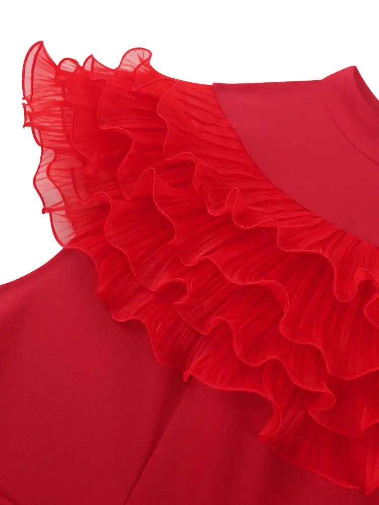 Formal Dresses for Weddings Pleated Ruffle High Neck