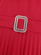 Formal Dresses for Weddings Pleated Ruffle High Neck
