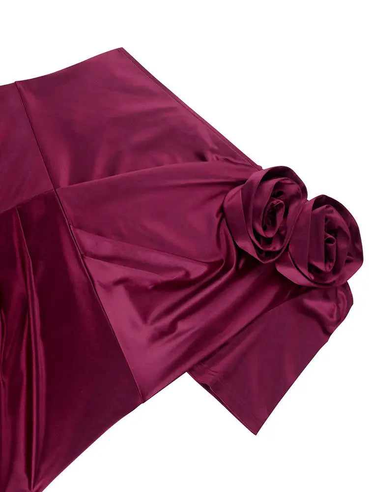 Formal Summer Wedding Guest Dresses 3D Flower One Shoulder