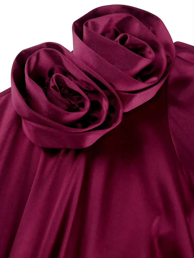 Formal Summer Wedding Guest Dresses 3D Flower One Shoulder