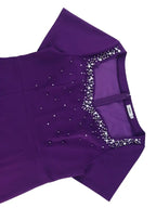 Going Out Outfits V Neck Beaded Bodycon Dress Purple