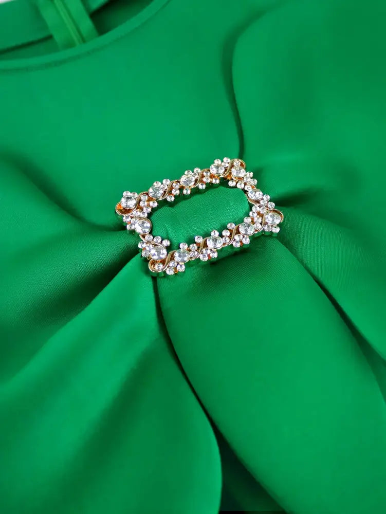 Green Dresses for Wedding Round Neck Butterfly A Line