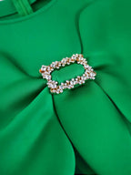 Green Dresses for Wedding Round Neck Butterfly A Line