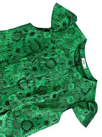 Green Jacquard A Line Dresses Short Sleeves Occasion Wedding Event