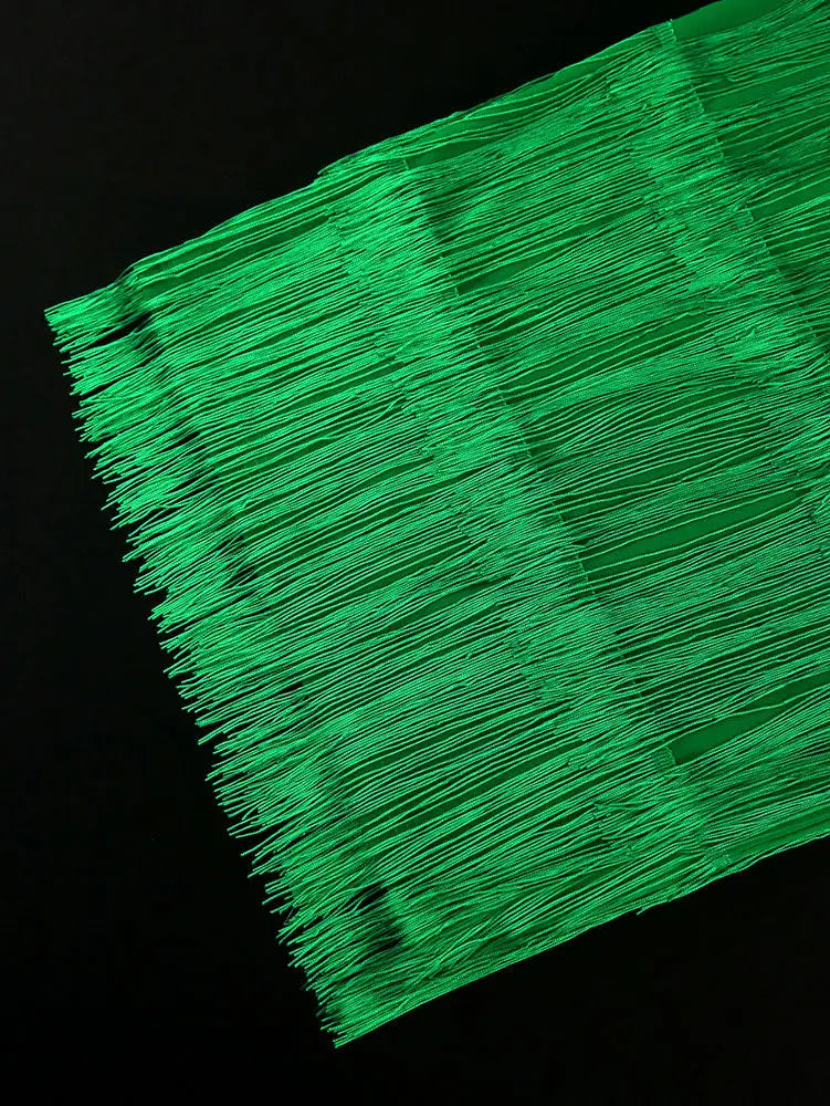 Green Party Events Tassels Dresses For Women One Shoulder