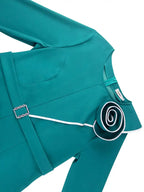 Green Wedding Guest Dress Bodycon Long Sleeve 3D Floral