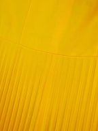 Halter Stand Neck Ruffles Sleeves A Line Pleated Dress