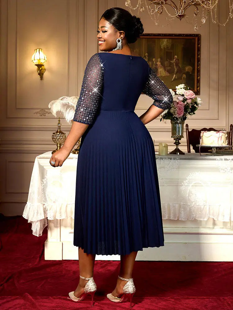 Holiday Party Outfits For Women Sequins Mesh Elegant Dress