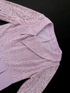 Irregular Collar Flare Sleeve Lace Patchwork A-Line Dress