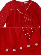 Lace Patchwork Dress O Neck Long Sleeve Beading Bodycon
