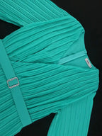 Lake Green A Line Cake Dress Pearl Chiffon V Neck Pleated