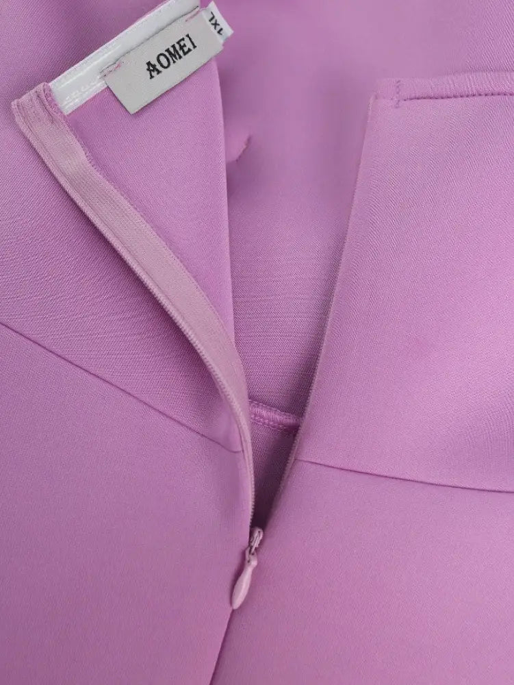 Lavender Strapless Big Bow Beading High Waist A Line Dress