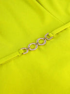 Light Green A Line Dress O Neck Cape Sleeve Classy Pleated