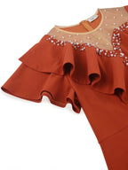 Luxury Dress Grace Embroidered Flares Butterfly Sleeve