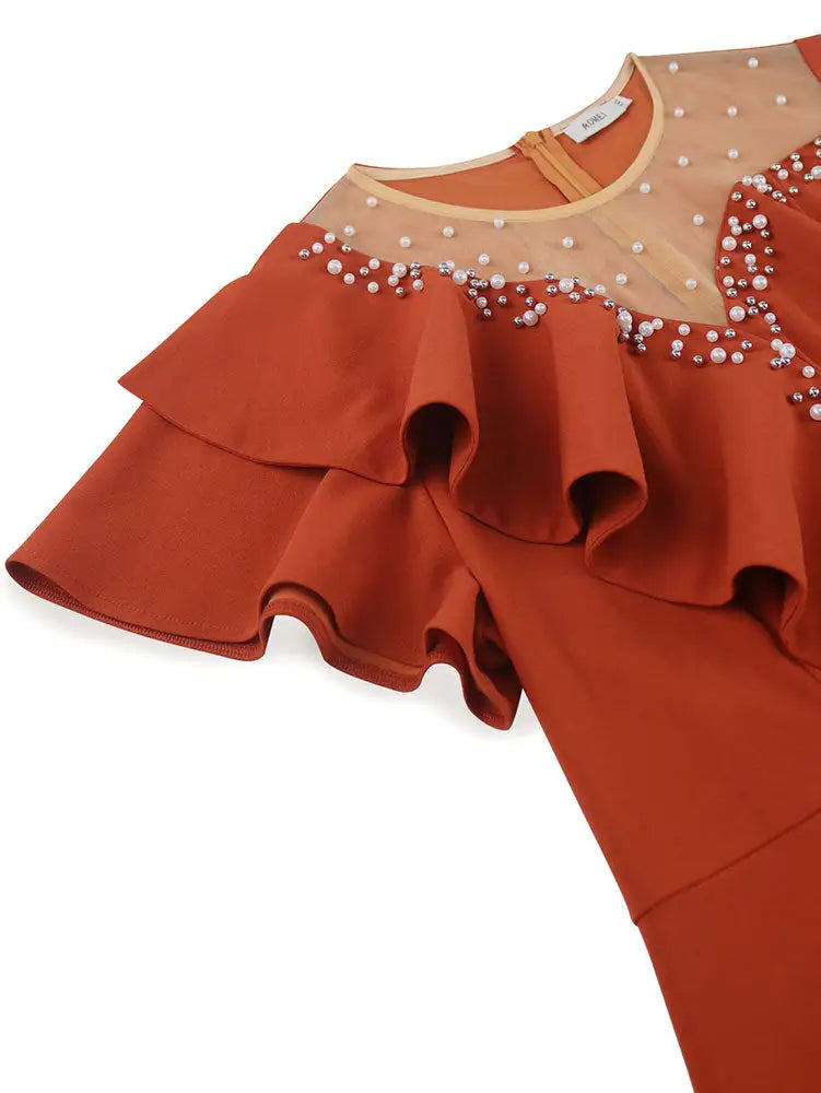 Luxury Dress Grace Embroidered Flares Butterfly Sleeve