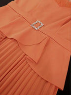 Maternity Wedding Outfit Feminine Pleated Dress
