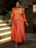 Maternity Wedding Outfit Feminine Pleated Dress