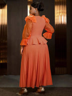 Maternity Wedding Outfit Feminine Pleated Dress