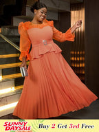 Maternity Wedding Outfit Feminine Pleated Dress