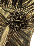 Metallic Dress for Women Formal Occasional Shiny Dress