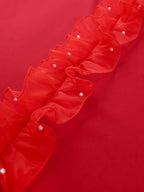 Midi Wedding Guest Dresses Ruffle Lantern Sleeve A Line