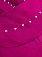 O Neck Midi Dress Long Sleeve Beading Package Hip Bodycon