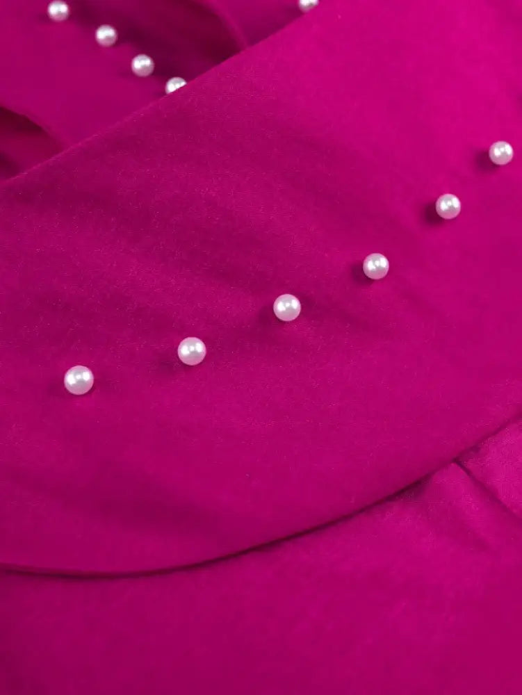 O Neck Midi Dress Long Sleeve Beading Package Hip Bodycon