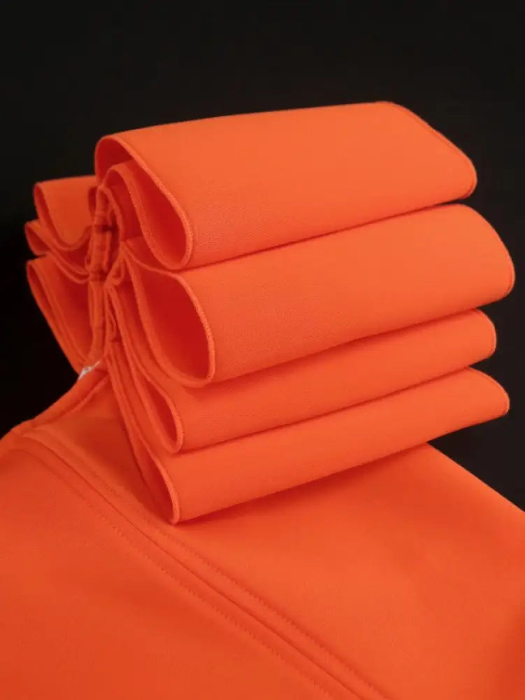 Off Shoulder Orange Dress Backless Short Sleeves A Line