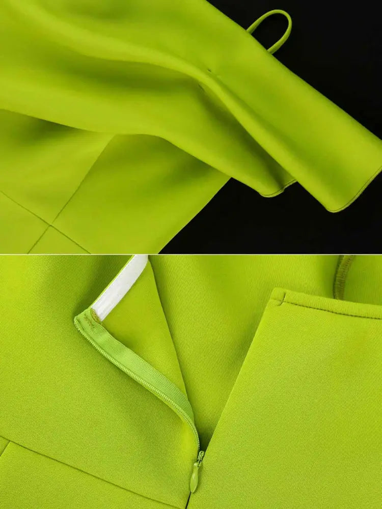 One Shoulder Dress Suspender Ruffles Sleeveless High Waist