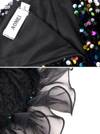 One Shoulder Glitter Sequins Party Dress Bodycon Club Wear