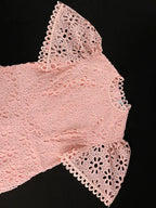 Pink Lace Dresses for Women Bodycon Feather Patchwork