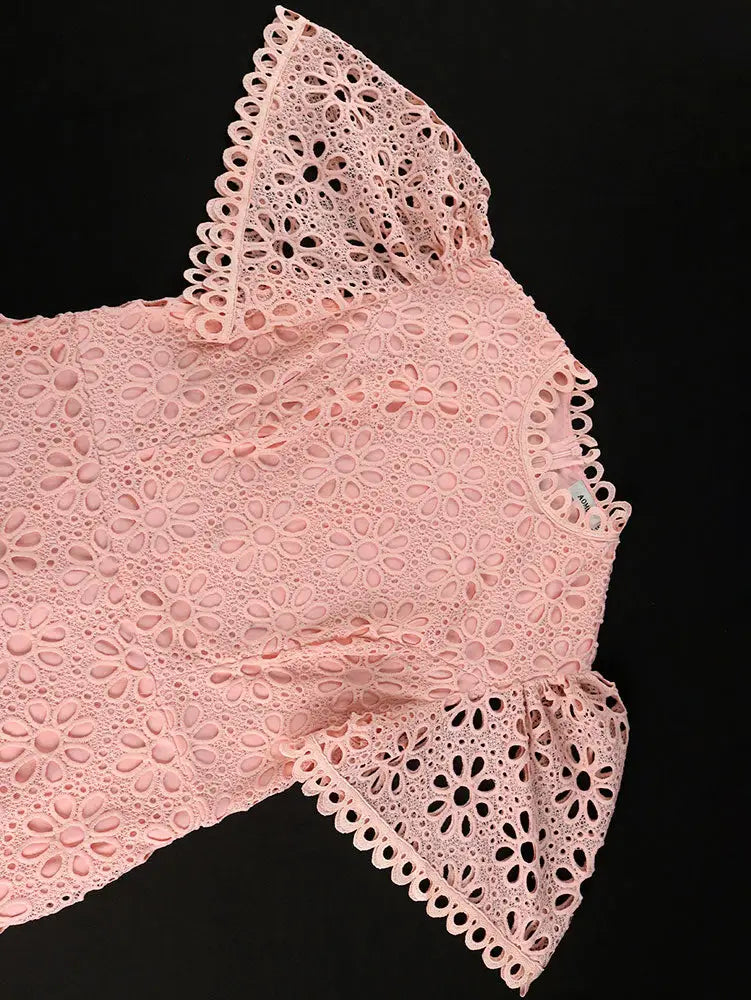 Pink Lace Dresses for Women Bodycon Feather Patchwork