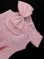 Pink Long Dresses for Women Formal Salsh Neck Wedding Guest Dress