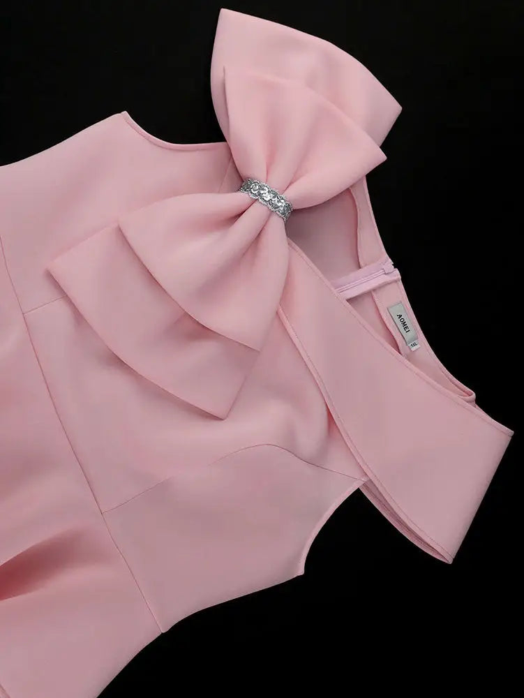 Pink Long Dresses for Women Formal Salsh Neck Wedding Guest Dress