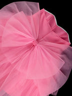 Pink Removable Back Bow Tube Tops Mesh A Line Dress