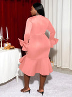 Pink Wedding Guest Dress Plus Size Birthday Dresses for Women