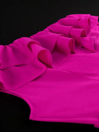 Plus Size Formal Wedding Guest Dresses One Shoulder Ruffle A Line Gown