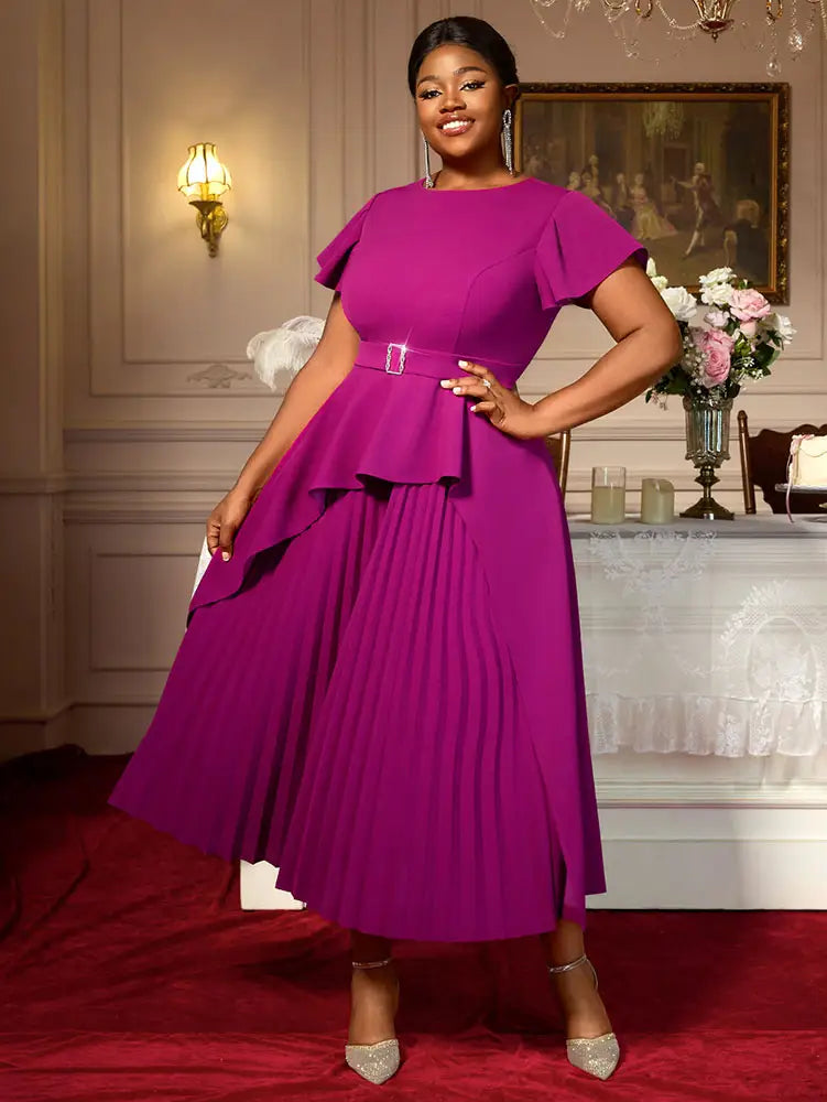 Plus Size Peplum Dress Church Dresses for Woman 2025 Grace