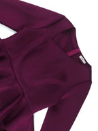 Purple maxi Dress Asymmetrical Neck Long Sleeve Peplum