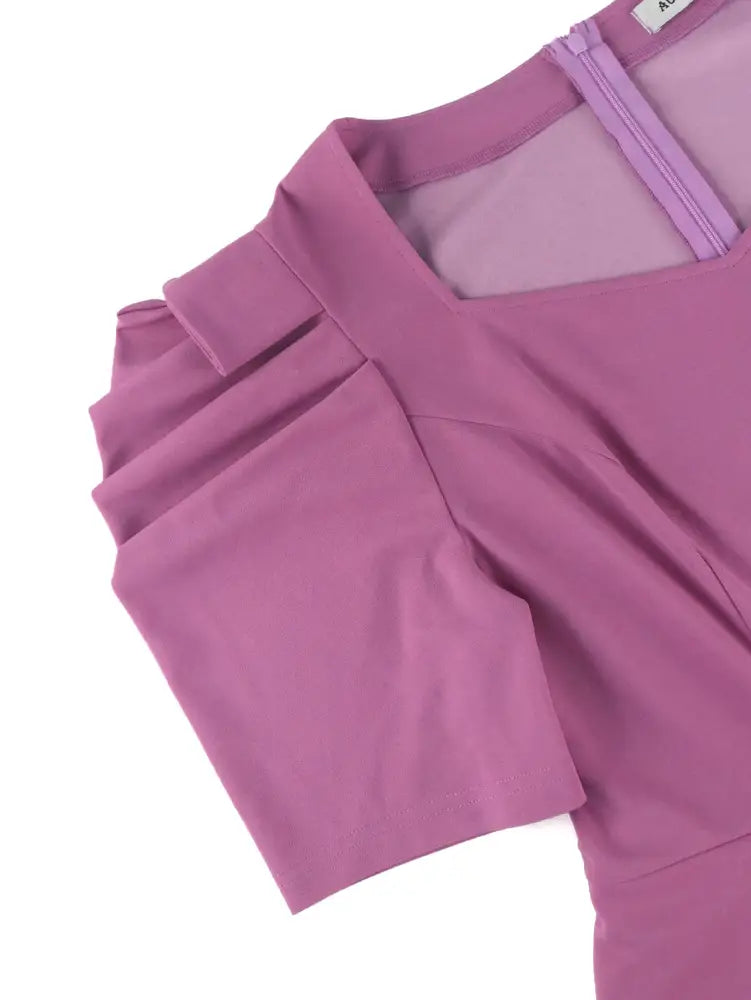 Purple Wedding Party Outfits Short Sleeve Commuter Elegant