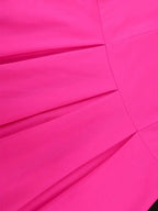Rose A Line Dress Asymmetrical Neck Bowtie Long Sleeves