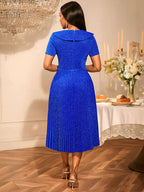 Royal Blue Formal Dress A Line Gown Long Church Dresses