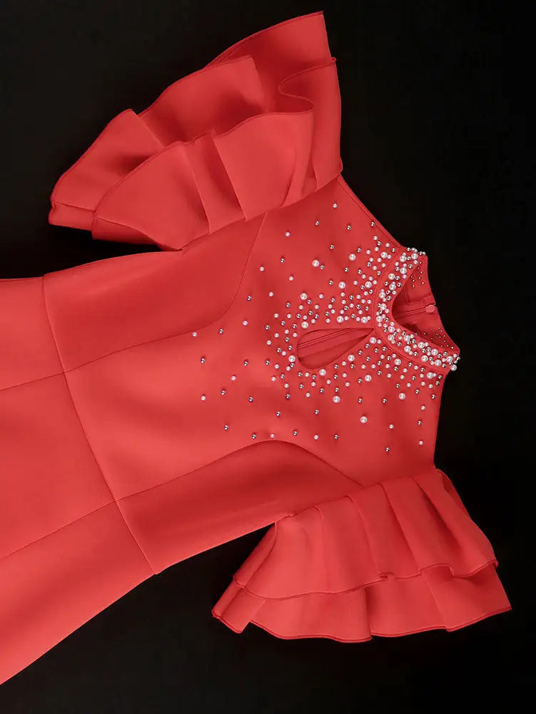 Ruffle Shoulder Dress Luxury Grace Wedding Guest for Women